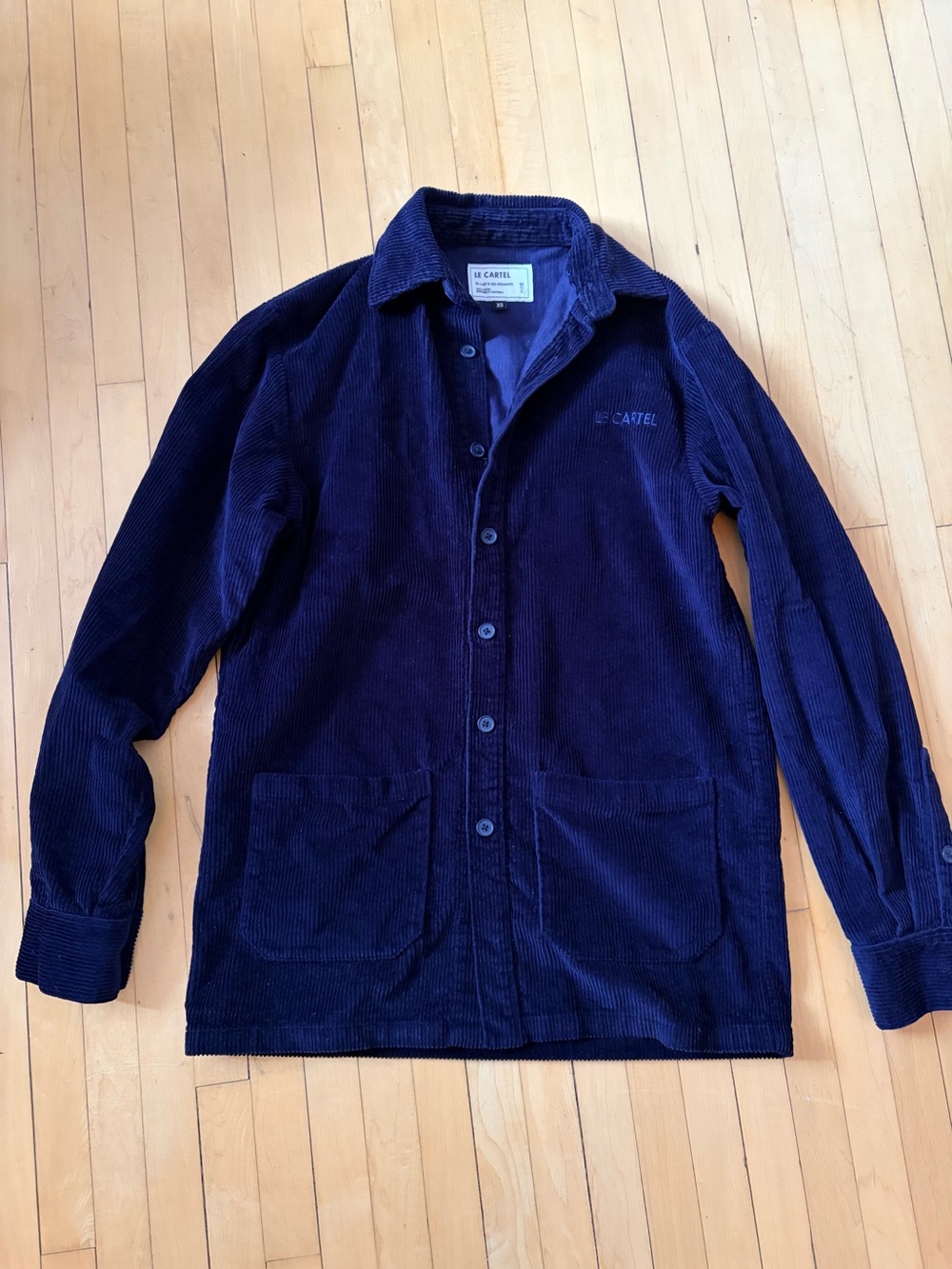 Le Cartel Dark Blue Corduroy Jacket
